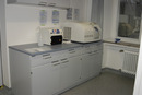 Crosslinker (left) and centrifuge (right) in the Sample Preparation Lab